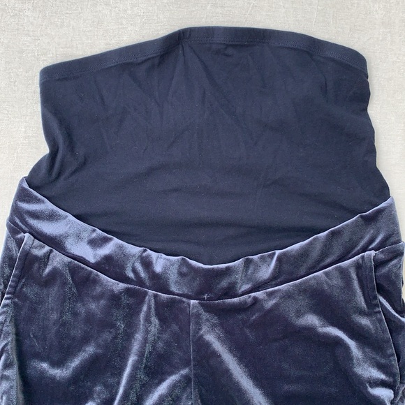 H&M Mama Blue Velour Velvet Jogger Maternity Pants - Picture 5 of 13